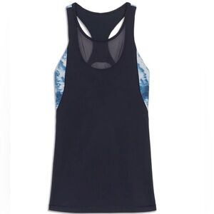 Lululemon Women’s 4 Blue Tie‎ Dye Racerback Athletic Running Gym Mesh Tank Top